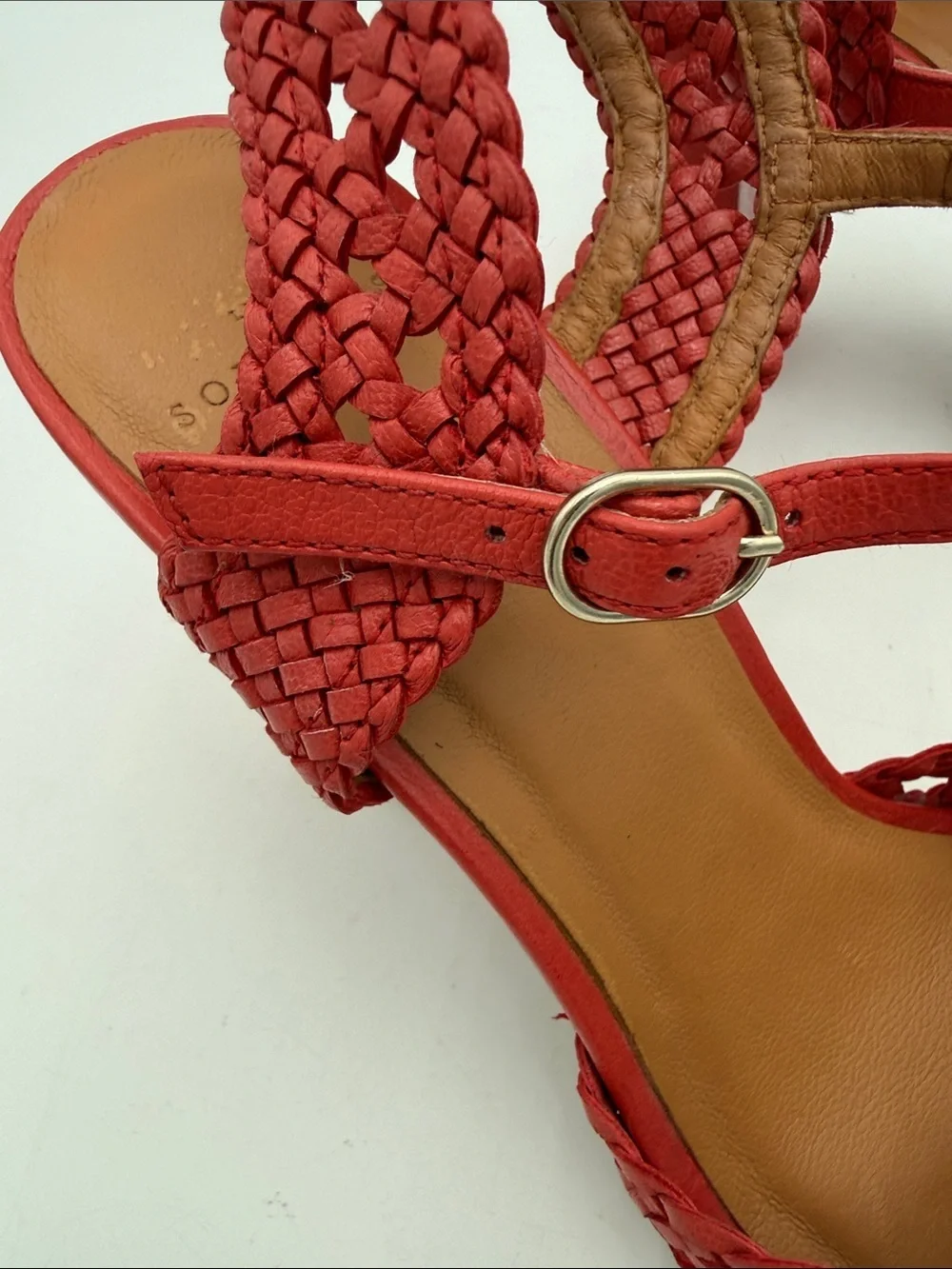 Sezane Les souliers Halix Women’s leather sandals Braided Block Heels event Y2K
